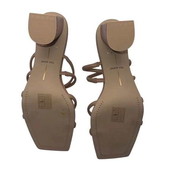 New DOLCE VITA Women's Patsi Block Heel Sandal Women’s Size 10 M - Cafe Leather