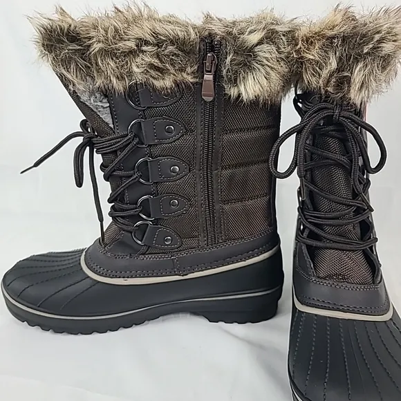 NEW DREAM PAIRS Women DP Canada Snow Boots Warm Fur Lined Waterproof Boots Sz 5