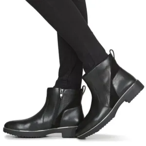 NEW FITFLOP Leather Salma Lizard Embossed Ankle Boots black for women 563mn