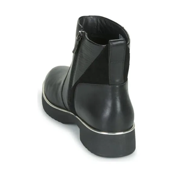 NEW FITFLOP Leather Salma Lizard Embossed Ankle Boots black for women 563mn