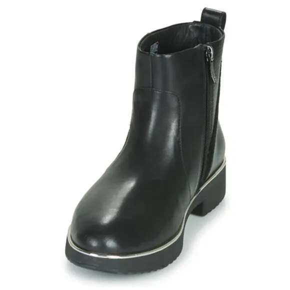 NEW FITFLOP Leather Salma Lizard Embossed Ankle Boots black for women 563mn