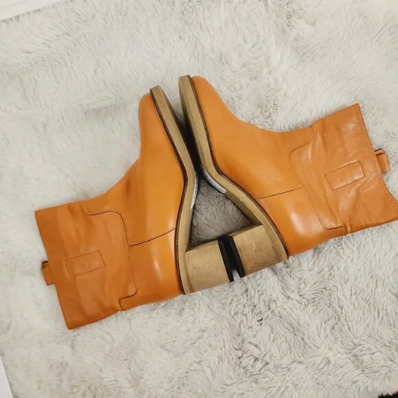 NEW Free People Leather Tabby Ankle Boot Tuscan Tan