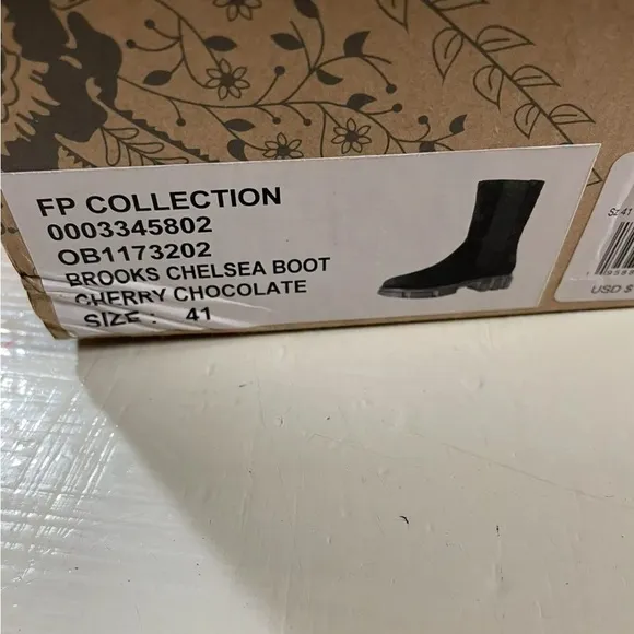 NEW Free People Women US 10.5 Brooks Chelsea Boots Cherry Brown Leather Lug Sole