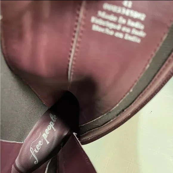 NEW Free People Women US 10.5 Brooks Chelsea Boots Cherry Brown Leather Lug Sole