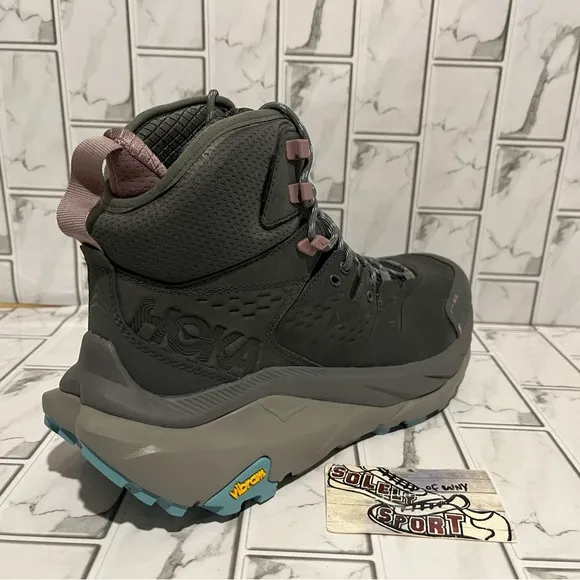 New Hoka One Kaha 2 GTX Mid Gore-Tex Waterproof Boots Hiking Trail Grey Womens
