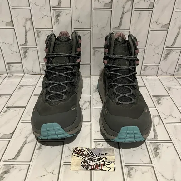 New Hoka One Kaha 2 GTX Mid Gore-Tex Waterproof Boots Hiking Trail Grey Womens