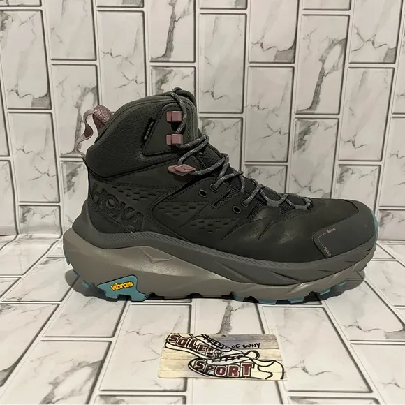 New Hoka One Kaha 2 GTX Mid Gore-Tex Waterproof Boots Hiking Trail Grey Womens