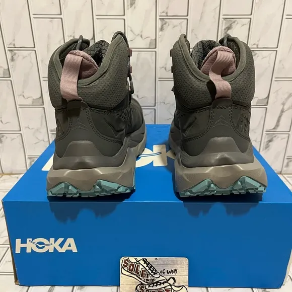 New Hoka One Kaha 2 GTX Mid Gore-Tex Waterproof Boots Hiking Trail Grey Womens