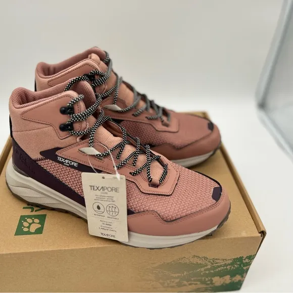 New Jack Wolfskin Women's Dromoventure Texapore Mid W Hiking Shoes Pink Size 9.5