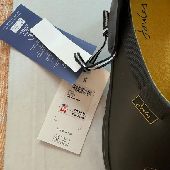 NEW Joules WELLY CLOG Golden Bee Etch Rubber Waterproof Clogs Rain Shoes Size 11