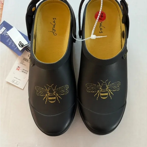NEW Joules WELLY CLOG Golden Bee Etch Rubber Waterproof Clogs Rain Shoes Size 11