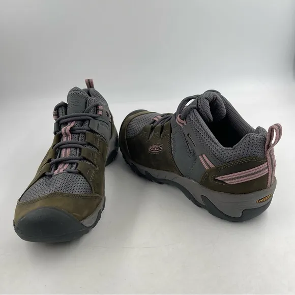 NEW! Keen Women’s Steen Vented Waterproof Olive Pink Trail Hiking Shoe-Size 10.5