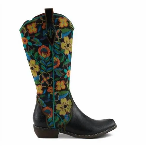 NEW L'ARTISTE women rodeoqueen boots in black multi