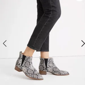 NEW • Madewell • Carina Snake Leather Ankle Boots