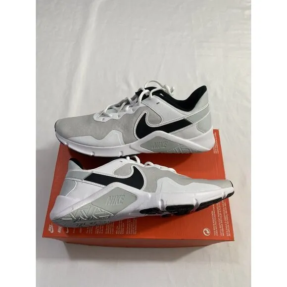 New Mens Size 11.5 White Black Nike Legend Essential 2 Training Shoes CQ9356 002