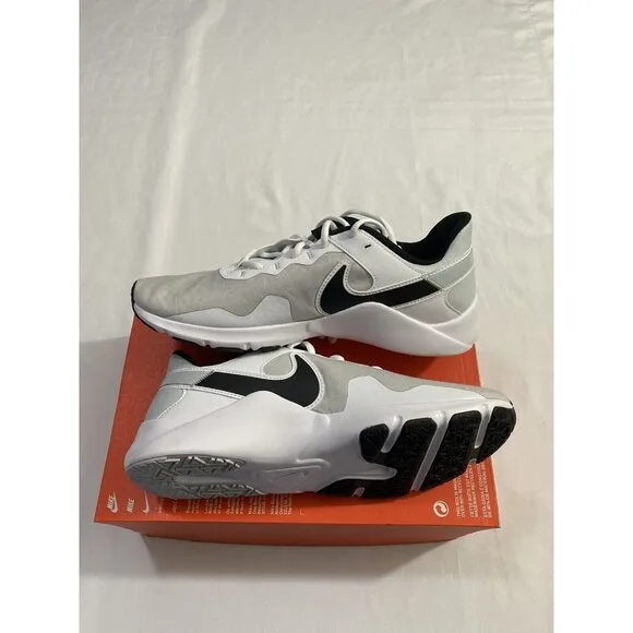 New Mens Size 11.5 White Black Nike Legend Essential 2 Training Shoes CQ9356 002
