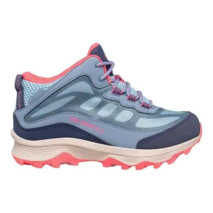 NEW MERRELL kids' moab speed mid wp shoes in dusty blue coral