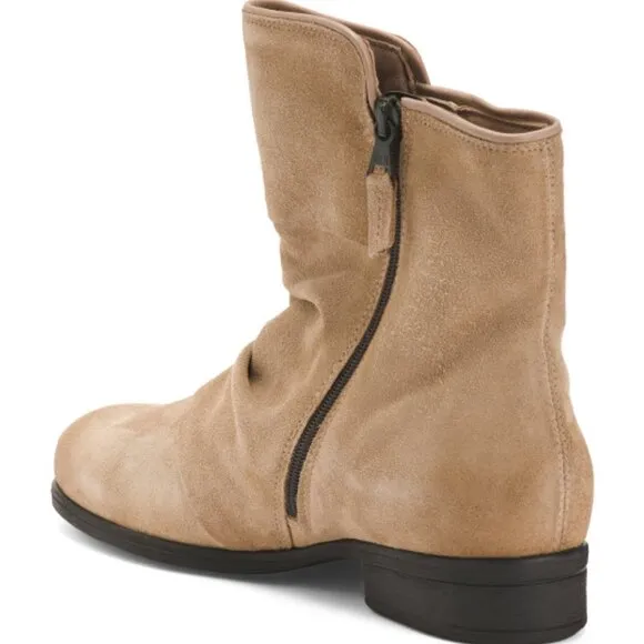 NEW  MIZ MOOZ Leather Shawn Booties Pebble for women 663mn