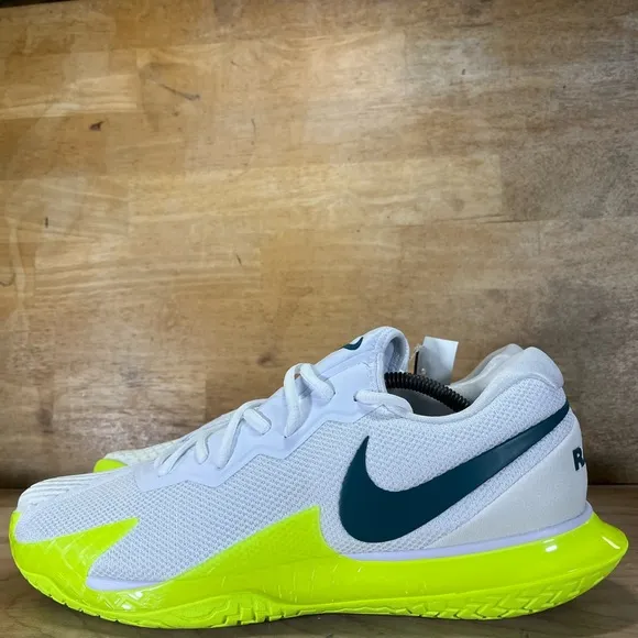 NEW Nike Court Zoom Vapor Cage 4 Rafa Mens Sz 13 Tennis Shoes White Volt Teal