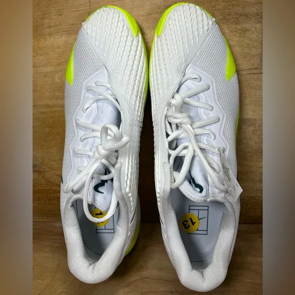 NEW Nike Court Zoom Vapor Cage 4 Rafa Mens Sz 13 Tennis Shoes White Volt Teal
