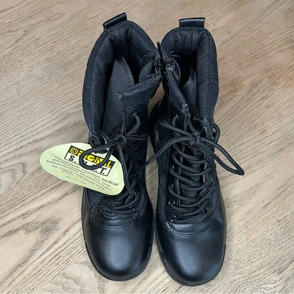 New! Original SWAT 9” Classic Side Zip Tactical Boots Black Men’s 7 Women's 8.5