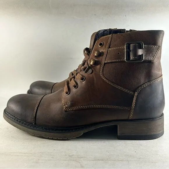 NEW ROAN by Bed STU Dean Men’s Cap Toe Leather Boots Brown Size 8.5