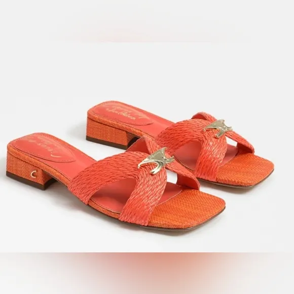 NEW Sam Edelman Circus NY Joella Weave Slide Sandal Orange Size 7.5