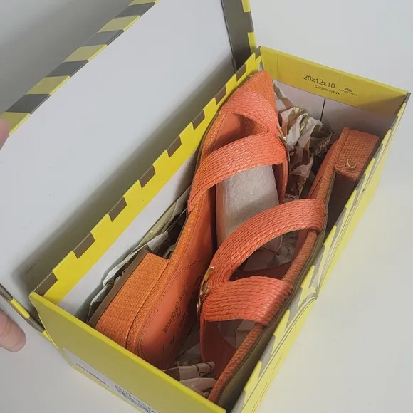 NEW Sam Edelman Circus NY Joella Weave Slide Sandal Orange Size 7.5