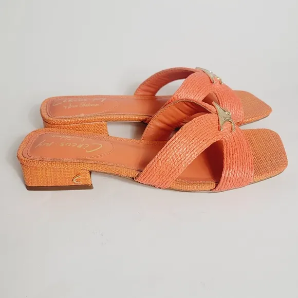 NEW Sam Edelman Circus NY Joella Weave Slide Sandal Orange Size 7.5
