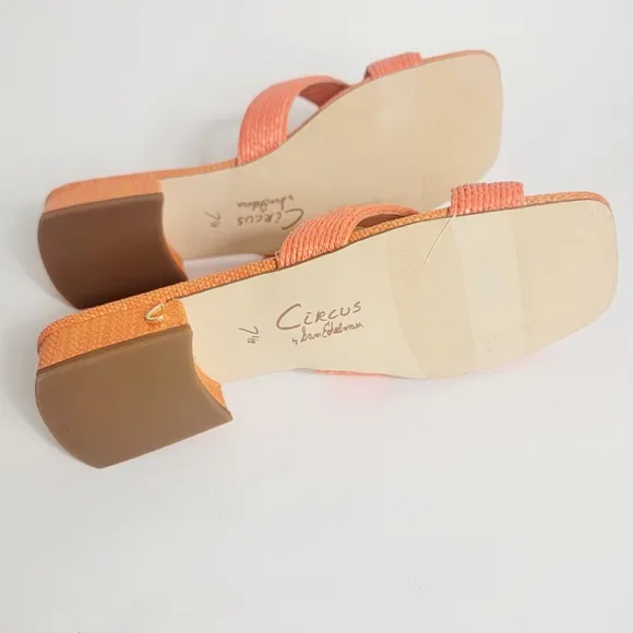 NEW Sam Edelman Circus NY Joella Weave Slide Sandal Orange Size 7.5