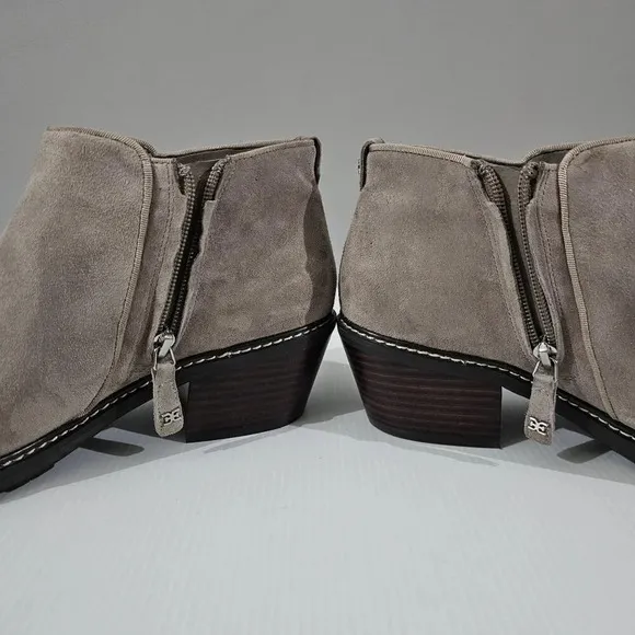 NEW Sam Edelman Pryce Ankle Bootie  Putty Taupe Suede Waterproof Size 9.5