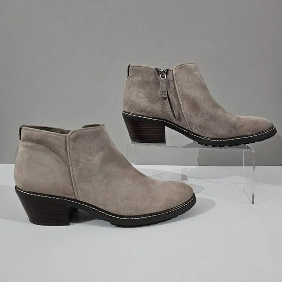 NEW Sam Edelman Pryce Ankle Bootie  Putty Taupe Suede Waterproof Size 9.5