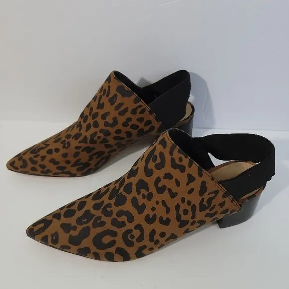 NEW SCHUTZ Animal Print Slink Back Nobuck Willwood Close Toe Slip-On Shoes Sz 38