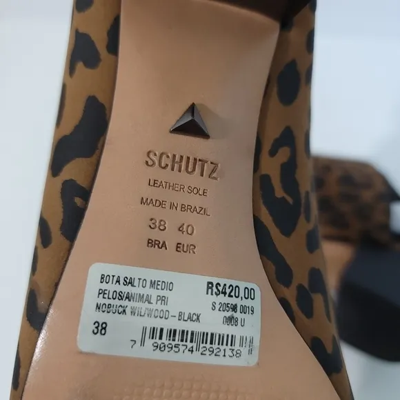 NEW SCHUTZ Animal Print Slink Back Nobuck Willwood Close Toe Slip-On Shoes Sz 38