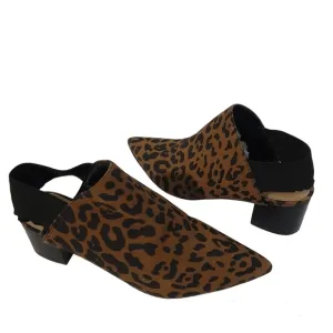 NEW SCHUTZ Animal Print Slink Back Nobuck Willwood Close Toe Slip-On Shoes Sz 38