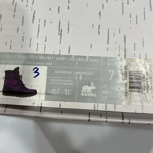 New SOREL boots girls 7 purple black