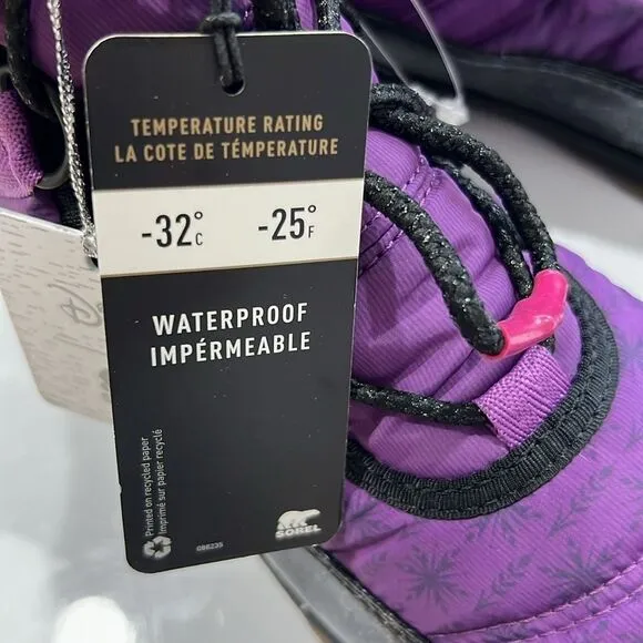 New SOREL boots girls 7 purple black