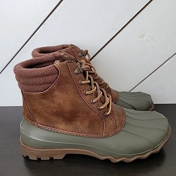 NEW Sperry duck boots Top-Sider Men's 9 Seasonal Avenue Duck Boot, TAN/ Green