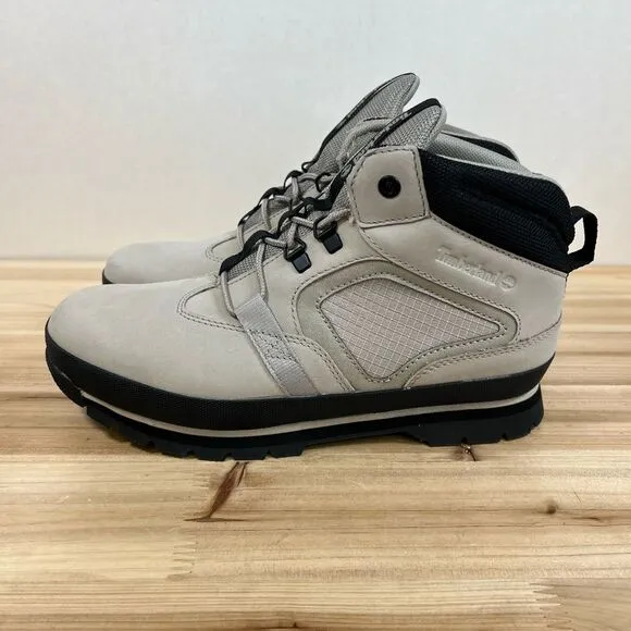 NEW Timberland Euro Hiker mid leather lace up boots Mens 7 Womens 8.5 Grey Black