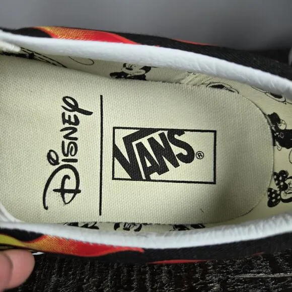 NEW Vans Disney Slip On Mickey &amp; Minnie Checkered Flame Womens 10 Shoes Mens 8.5