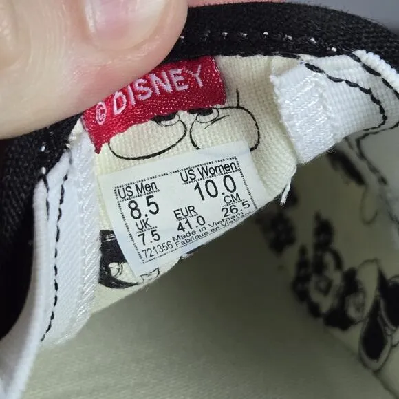 NEW Vans Disney Slip On Mickey &amp; Minnie Checkered Flame Womens 10 Shoes Mens 8.5
