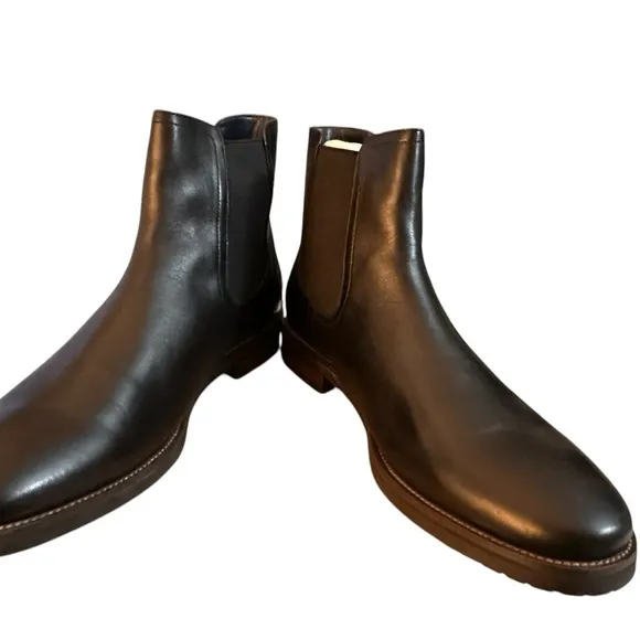 NIB Men’s Steve Madden Sverne Black Leather Chelsea Boots- US 12