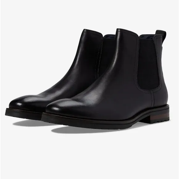 NIB Men’s Steve Madden Sverne Black Leather Chelsea Boots- US 12