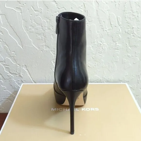 NIB Michael Kors Rue Stiletto Bootie - Black Leather