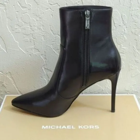 NIB Michael Kors Rue Stiletto Bootie - Black Leather