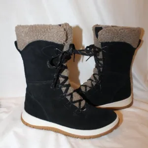 NIB UGG WOMEN'S TALL LAKESIDER‎ SUEDE SHEARLING SNOW WINTER BOOTS BLACK