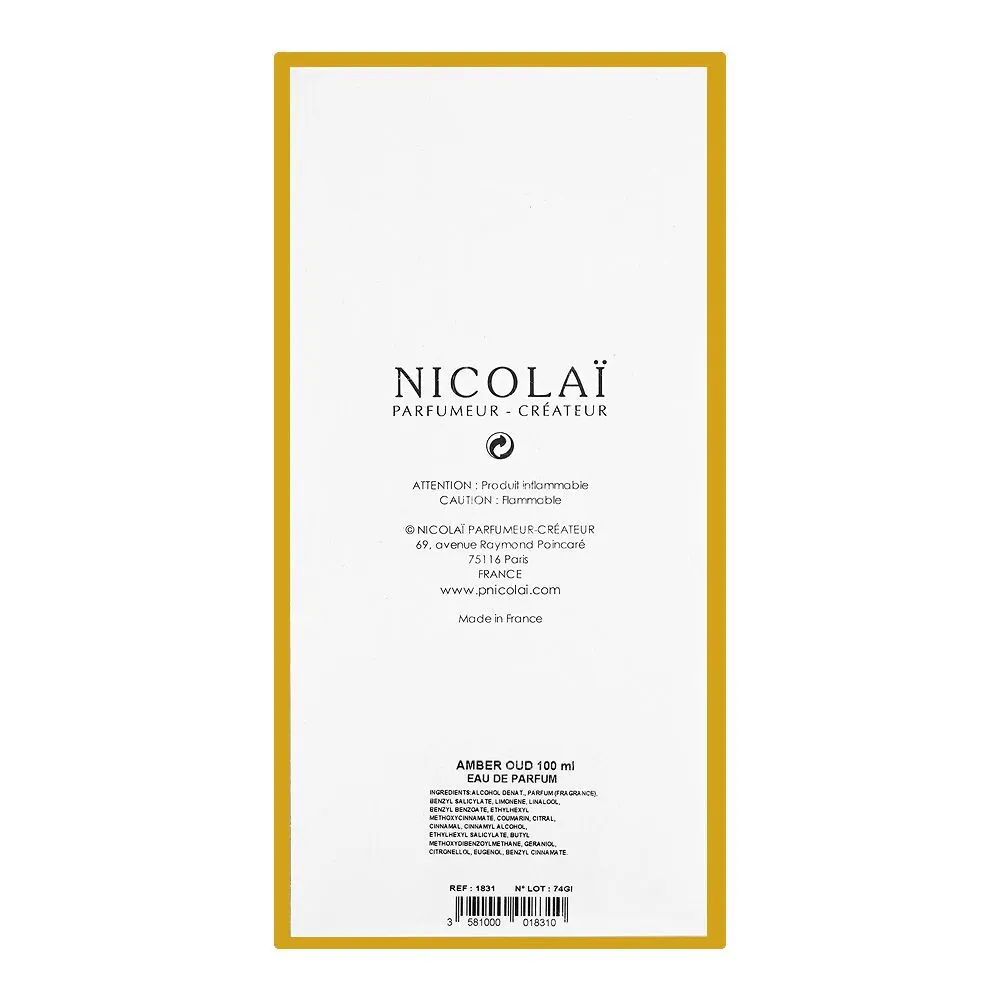 Nicolai Amber Oud, Eau de Parfum, 100ml | France | Fragrance For Men & Women