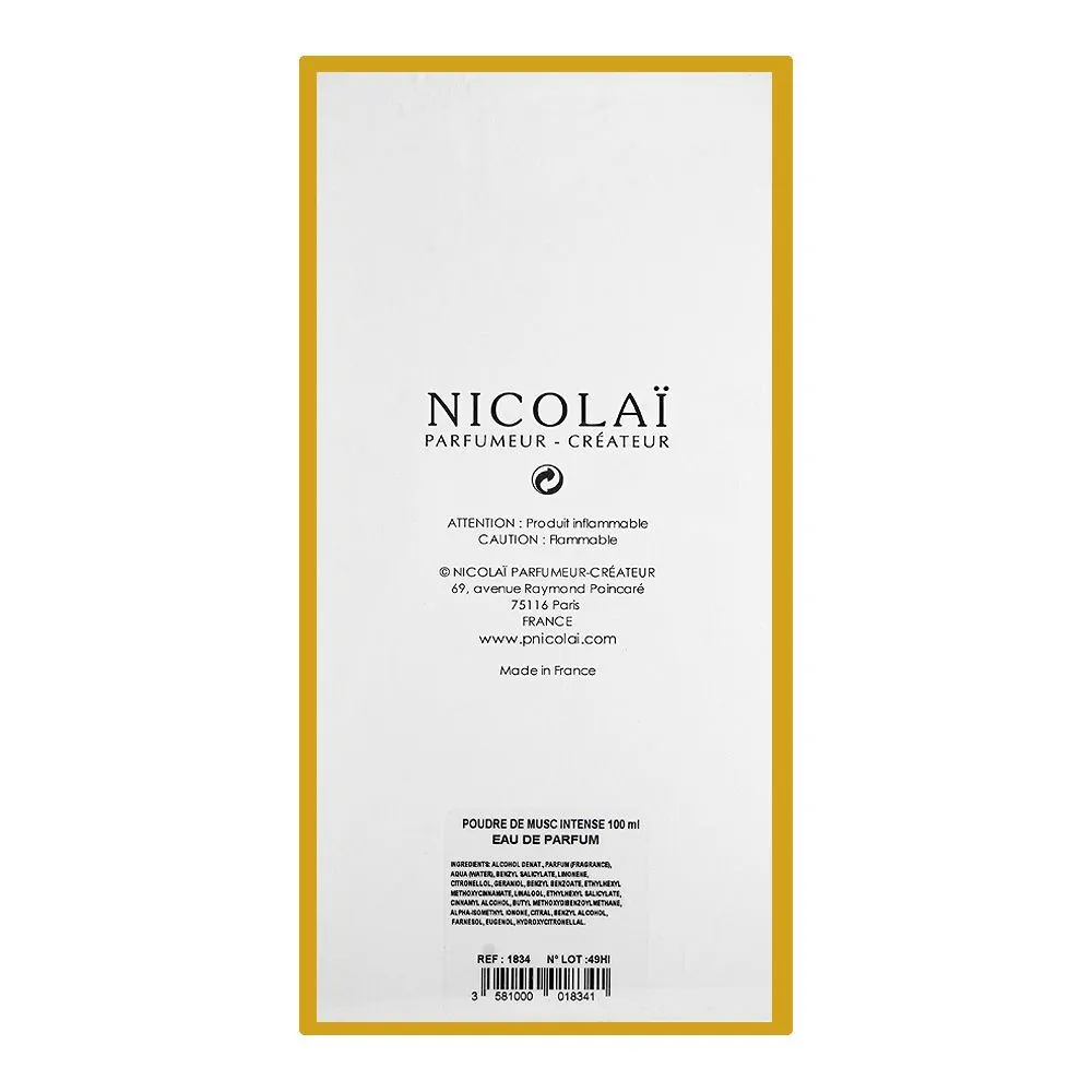 Nicolai Poudre De Musc Intense, Eau de Parfum, 100ml | France | Fragrance For Men & Women