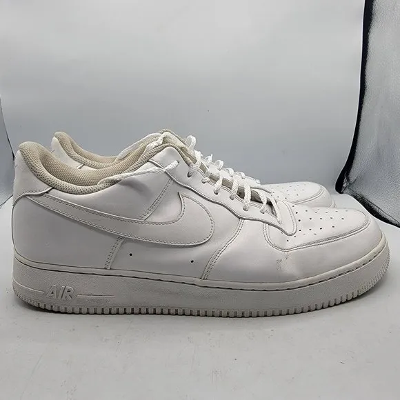 Nike Air Force 1 Mens Size 15 Triple White Low Top Casual Shoes 315122-111