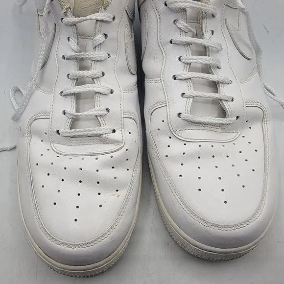 Nike Air Force 1 Mens Size 15 Triple White Low Top Casual Shoes 315122-111